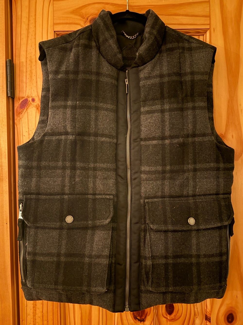 Pendleton Gray Plaid Quilted wool & duck down Vest - Sleeveless Jacket